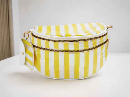 Striped Crossbody Belt Bag with Coin Pouch
