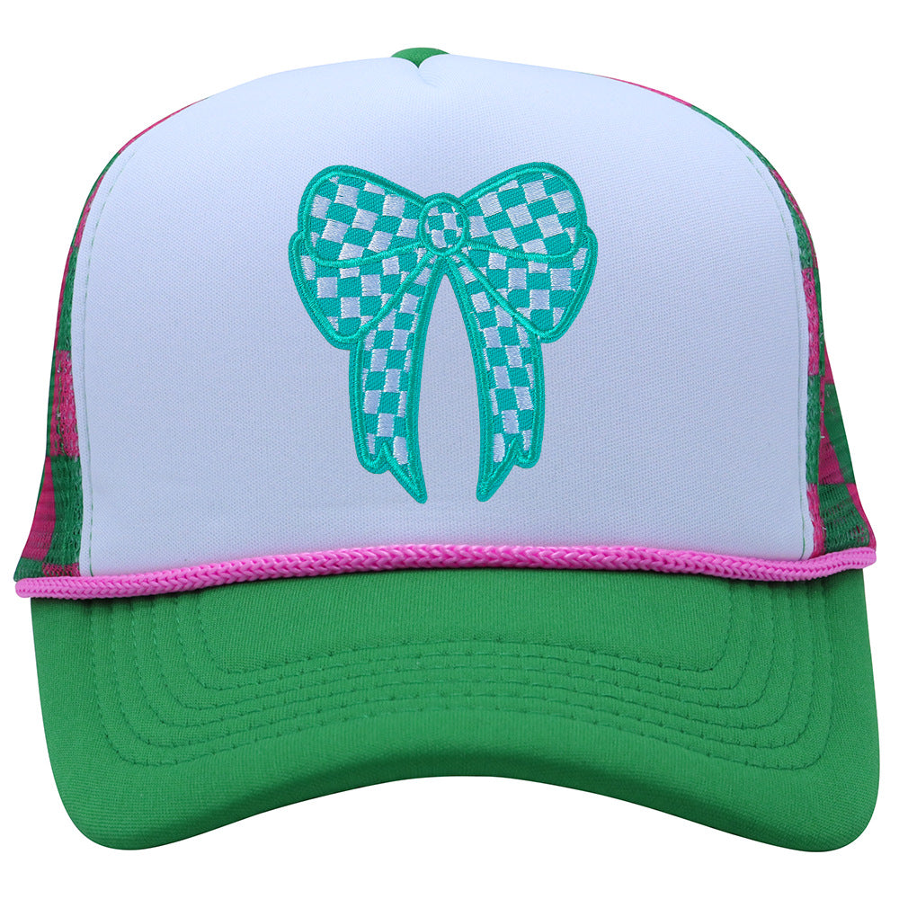 Checkered Bow Trucker Cap