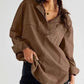 Long-sleeved Coat V-neck