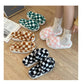 Checkerboard Furry Slippers