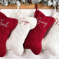Custom Dog Bone Cable-Knit Christmas Stockings