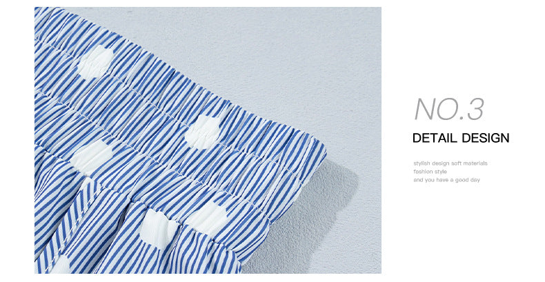 Polka Dot Print Shirred High Waist Casual Shorts