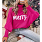 Turtle Neck Batwing Sleeve Merry Christmas Sweater