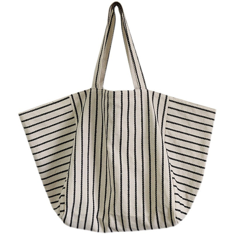 Large Capacity Striped Tote Bag