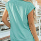 Solid Color High Neck Cap Sleeve Loose Top