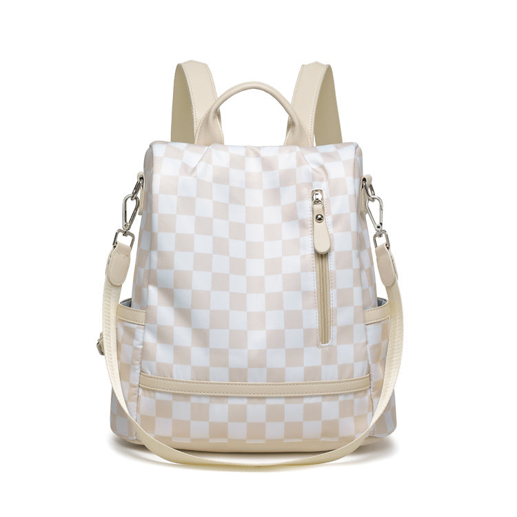Convertible Checkered Backpack Purse — 2-in-1 Fashion Shoulder Bag