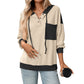 Contrast Color Twisted Strip Hoodie