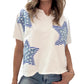 Patriot Star Patched Notched Neck Mineral Washed Tee