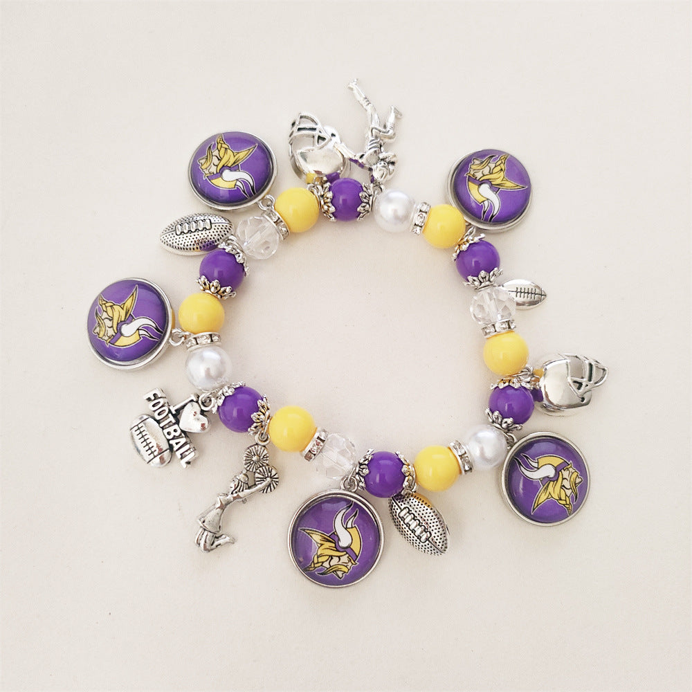 Game Day Team Charm Bead Bracelet Collection