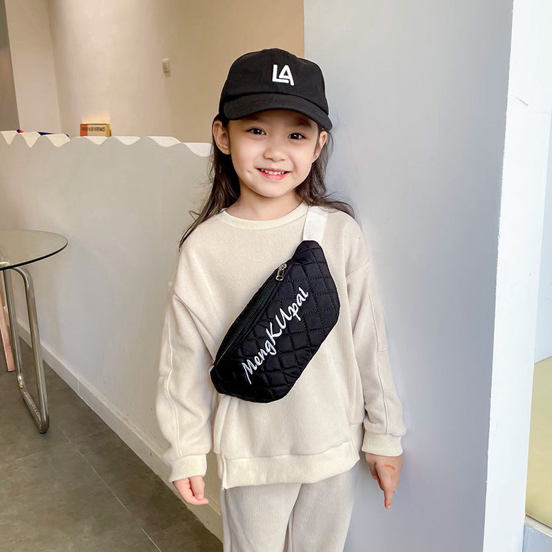 Custom Embroidered Quilted Belt Bag Sling Bag for Kids