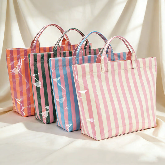 PVC Striped Tote Bag