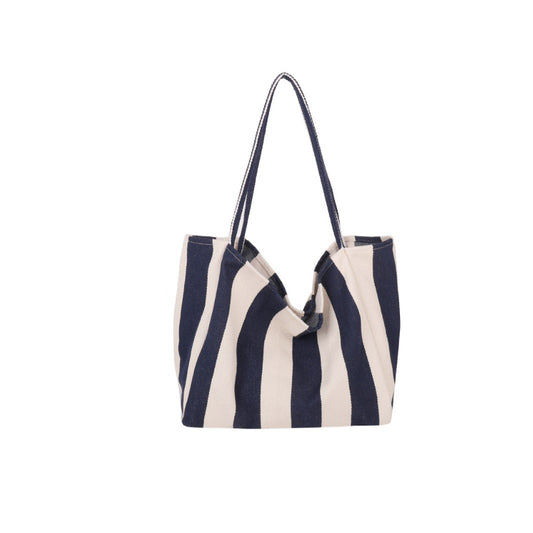 Large Capacity Striped Canvas Bag