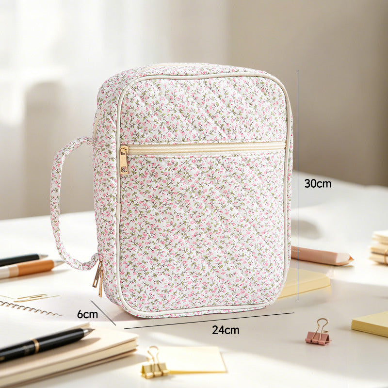 Floral Quilted Large Capacity Bible Book Storage Bag