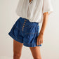 Ruffled Denim Shorts