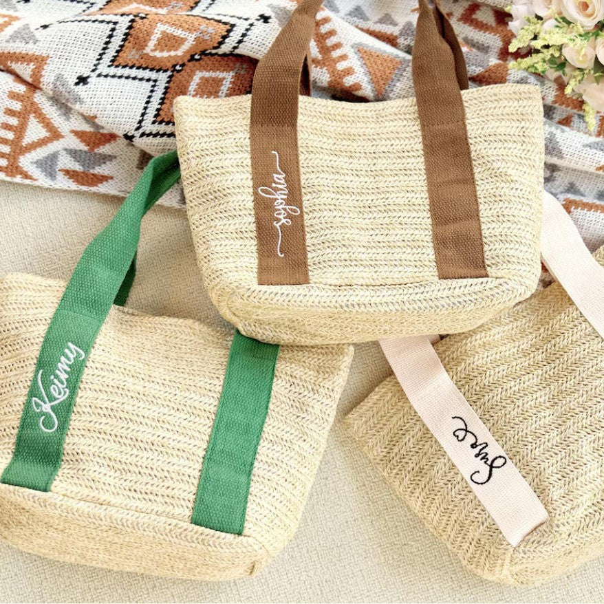 Personalized Straw Tote Bag