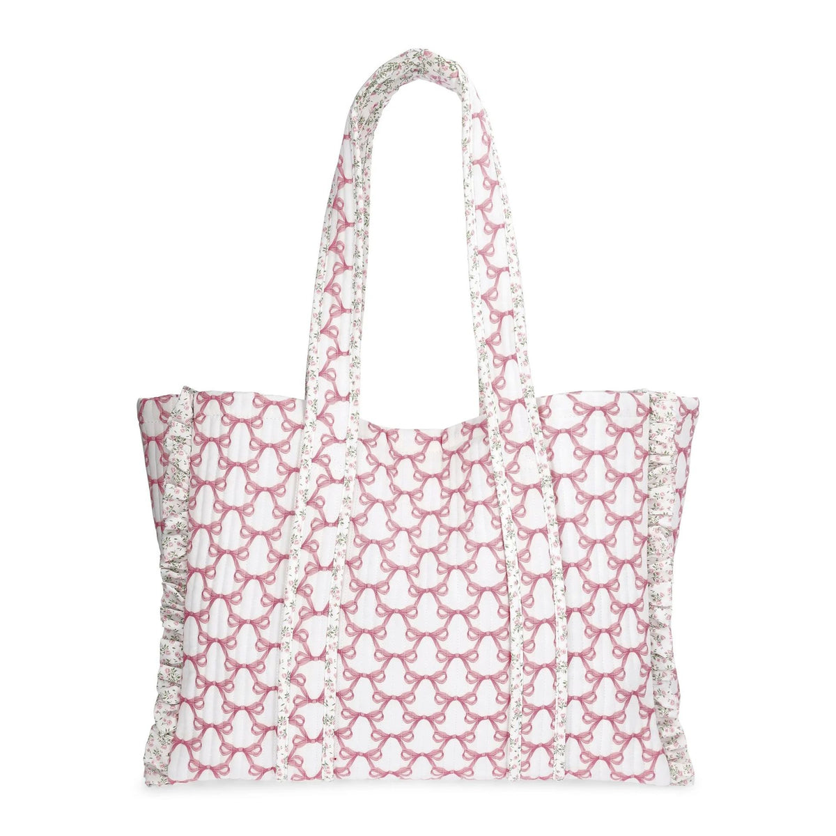 Large Capacity Ruffle Trim Quilted Puffer Tote