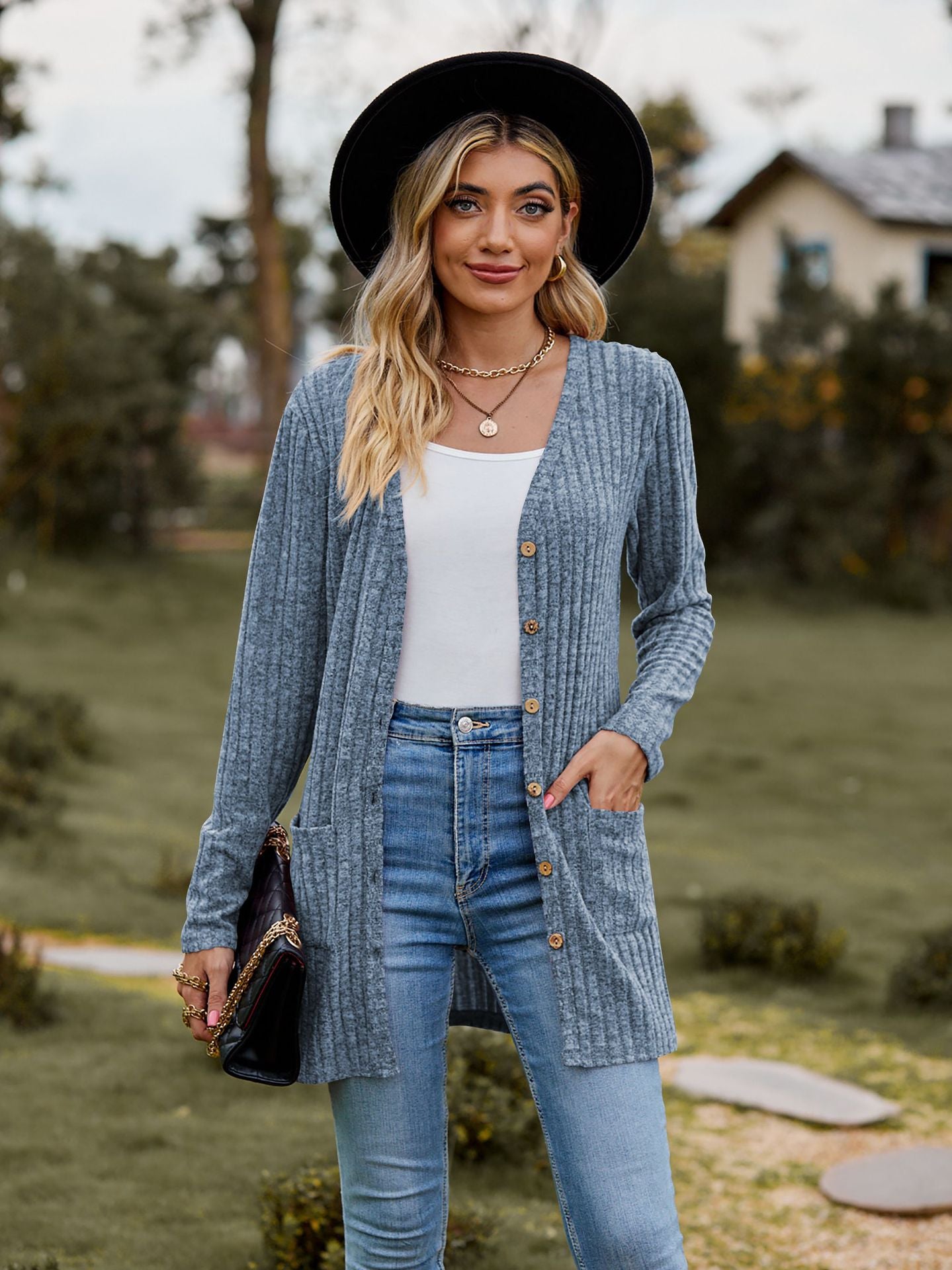 Brushed Pit Stripe Cardigan Jacket