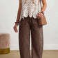 Square Patch Pocket Ankle-length Barrel Jeans