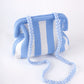 Striped Knit Cloud Frame Clutch Crossbody Bag