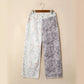 Multicolour Retro Floral Leopard Contrast Patchwork Raw Hem Jeans