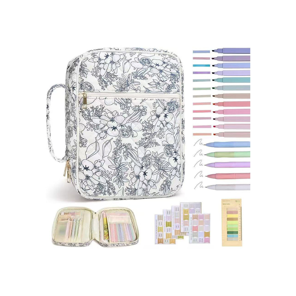 Floral Quilted Bible Cover Large Capacity Bible Case