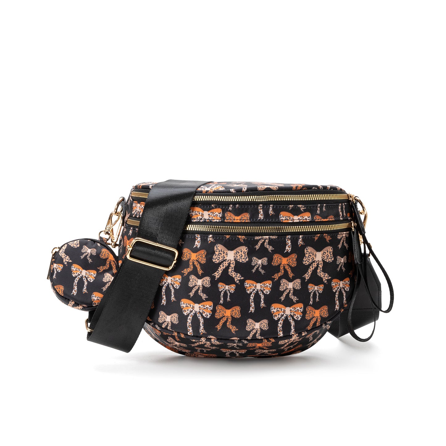 Nylon Crossbody Bags Bum Bag with Detachable Coin Pouch