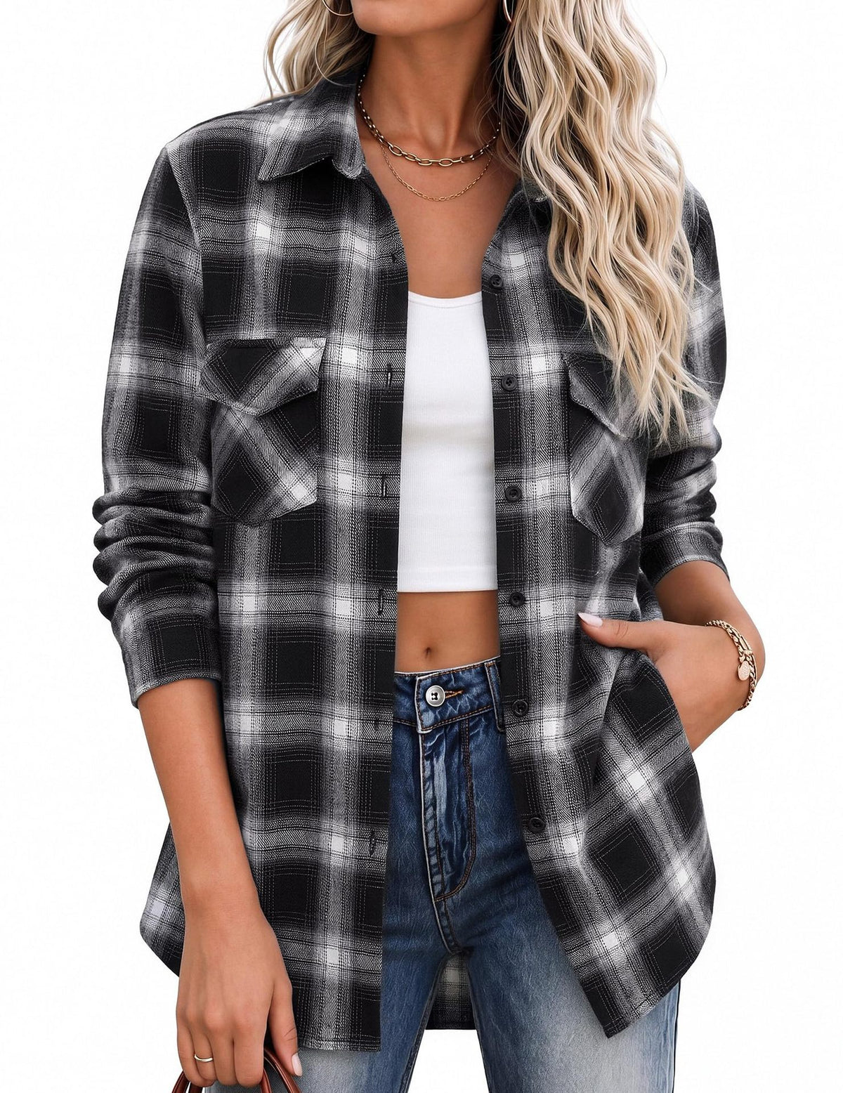 Long Sleeve Plaid Shirt