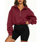 Women's Cropped Half-Zip Sweatshirt