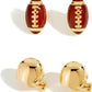 14K Gold Stud Earrings with Sporty Elements
