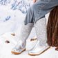 Kid Sequined Velvet Warm Round Toe Boots