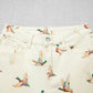Beige Stylish Mallard Printed Cuffed Hem Shift Jeans