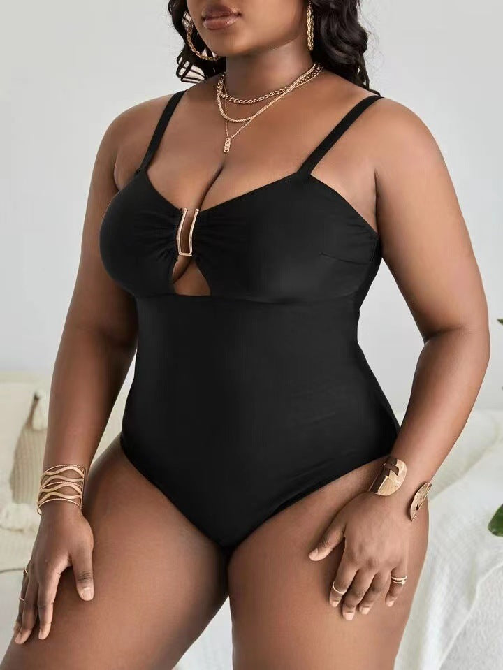 Plus Size One Piece Hollow Swimsuit