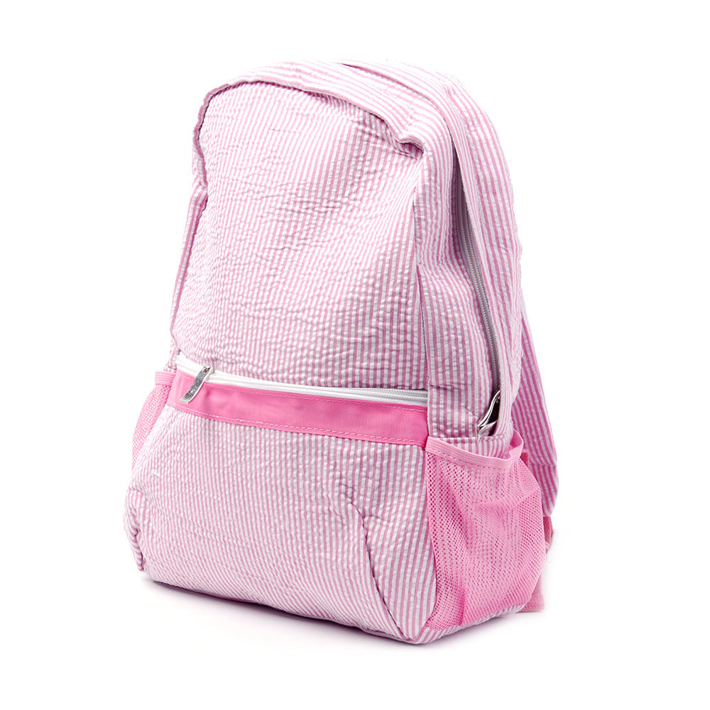 Custom-Embroidered Seersucker Kids' Backpack / Students Schoolbag