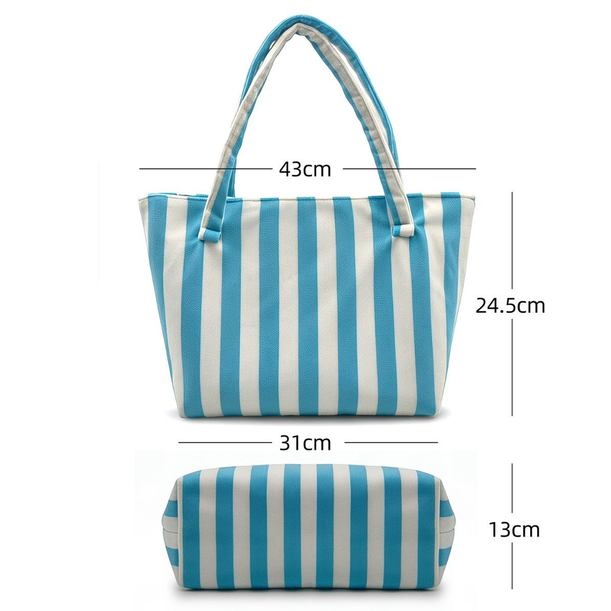 Terry Cloth Beach Tote Bag Large Toweling Handbag for Summer Vacation