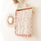 Custom Embroidered Floral Muslin Baby Blanket with Ruffled Trim