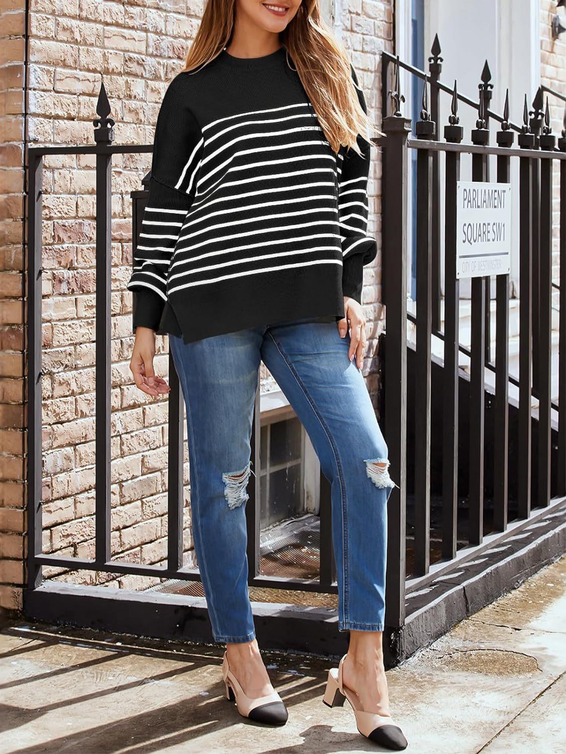 Crew Neck Batwing Sweater