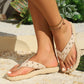 Studded Braided-Sole Flip Flops