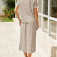 Maritime Stripe Polo and Maxi Skirt Co-Ord Set