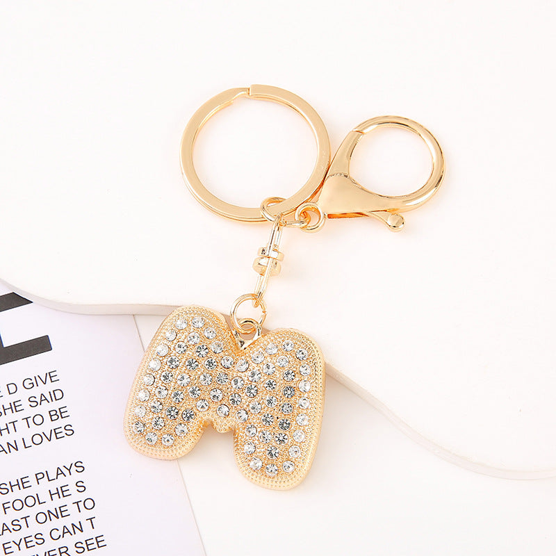 Cute Initial Letter Keychain Backpack Charms