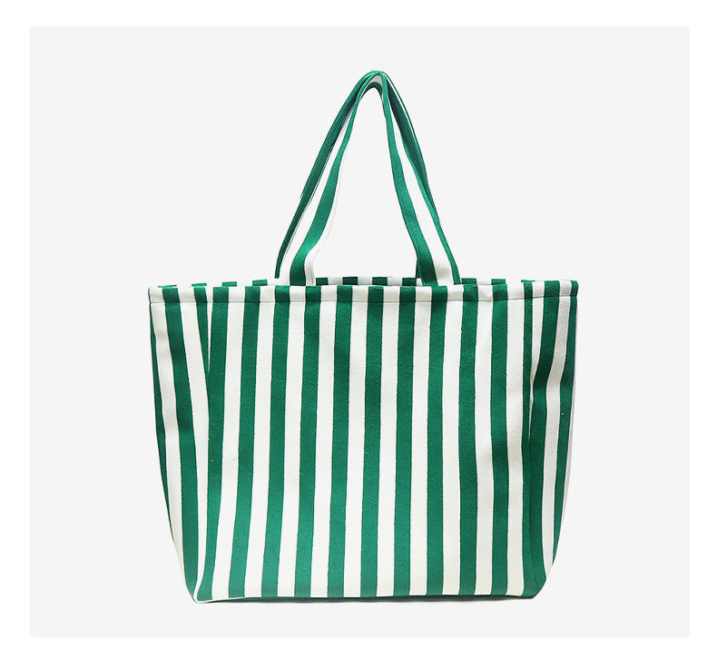 Large Capacity Striped Tote Bag