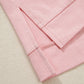 Apricot Color Block Flower Patched Loose T Shirt