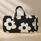 Flower Print Quilted Large Duffel Bag