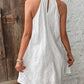 Boho Eyelet Pattern Halter Neck Sleeveless Dress