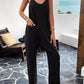 V Neck Loose Pockets Cami Jumpsuit