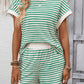 The Color-Blocked Striped Short Set