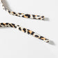 Elastic Cuffs Leopard Contrast Drawstring Hoodie