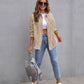 Long Raw Edge Ripped Denim Jacket