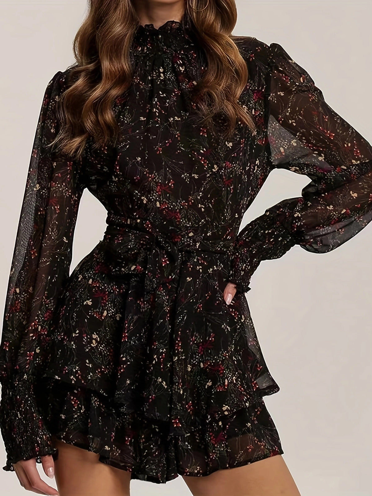High Waisted Long Sleeved Dress