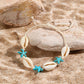 Marine Style Starfish Shell Turquoise Shell Beaded Chain Stretch Bracelets