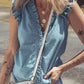 LooseFlesh Co vering Wrinkled Sleeveless Top